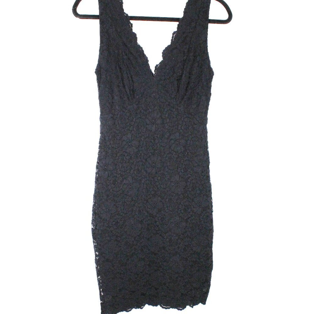 Express Black Lace Neck with Deep Neck V